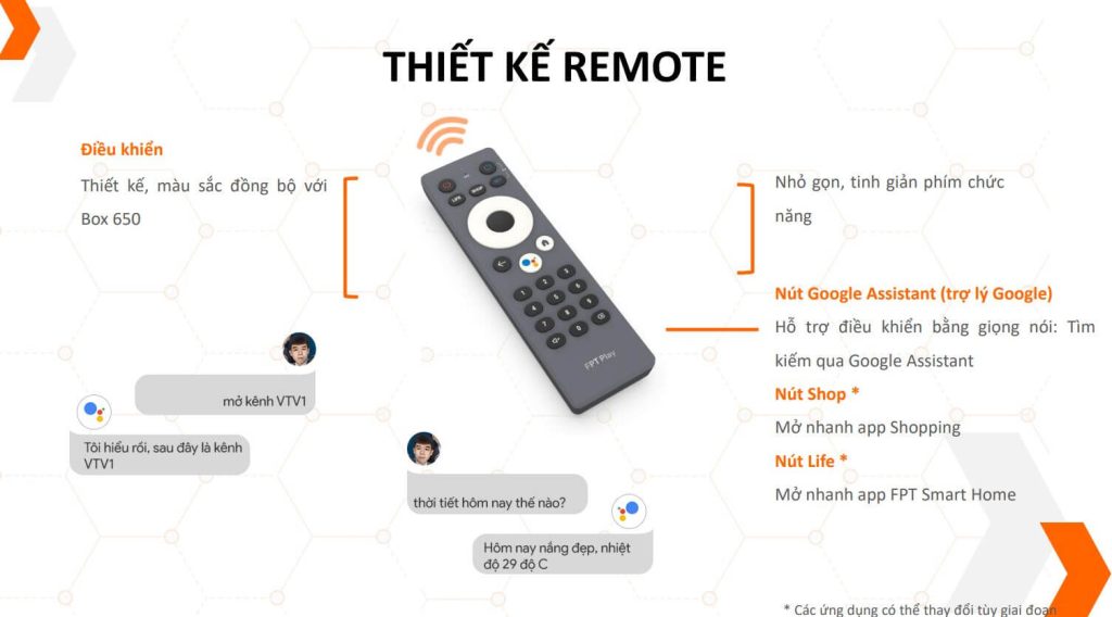 Remote với tính năng voice điều khiển bằng giọng nói